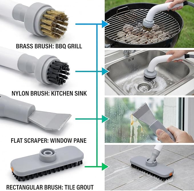 Handheld Steam Cleaner1200W High-Pressure Steam Cleaner with 850ml Large Tank 9-Piece Accessory Set for Home Use 20s Fast Heating Perfect for Cleaning Kitchen Bathroom Furniture and Tile Grout