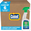 Hospital Grade Bulk Disinfecting Bathroom Sanitizer by Comet Professional Multi-Purpose Spray Cleaner Wipes up Pathogens for Commercial Use 32 oz. (Case of 6)