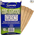 Dano Pre-Cuffed Paper Trash Compactor Bags (12 Pack) | Heavy Duty Kitchen Garbage Compactor Bags &amp Liners | 11 Gallon Precuffed Garbage Bag for Compactor | Eco-Friendly Trash Compactor Bag