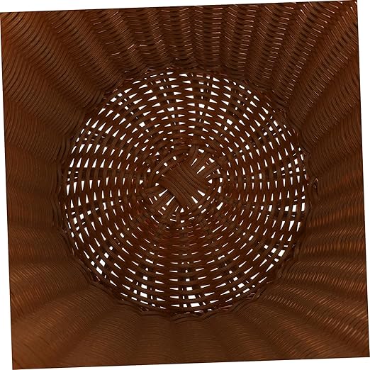 ABOOFAN Rattan Woven Trash Can No Lid Household Wastebasket for Kitchen and Bathroom Imitated Rattan Style Sturdy and Stylish Waste Container