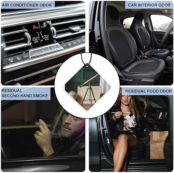 5PCS Car Air Freshener Hanging Personalized Double Sided Telescope Globe Car Fresheners Long Lasting New Cars Scents Cute Automotive Freshies for Closets Drawers (tea)