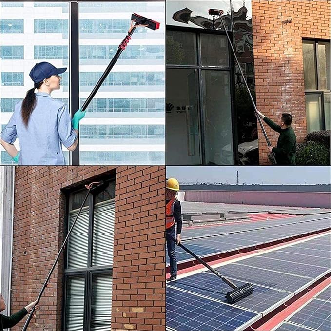 Water Fed Telescopic Window Cleaning Pole Brush 30FT Extension Rod for Window Cleaning Water Hose Delivery Included