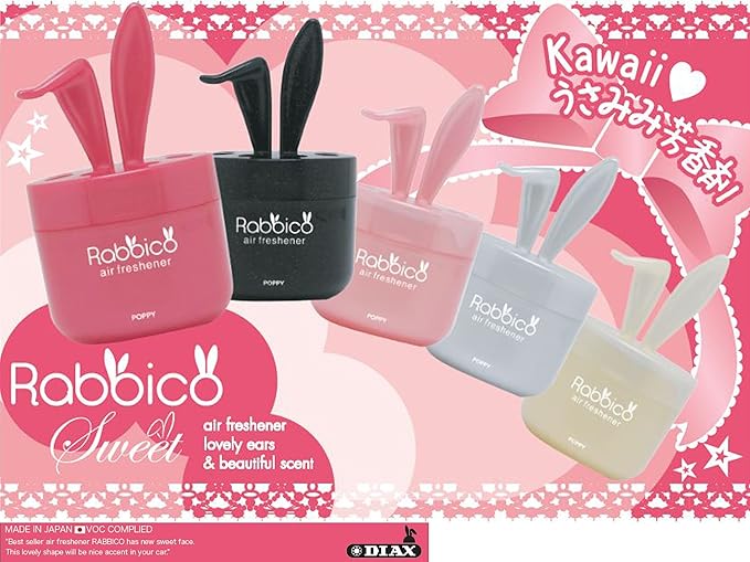 Rabbico Sweet 3 Packs Rabbit lovely ears shape for Car Home Office Air Freshener White Musk Scent - Beautiful mix of floral fruity musk fragrances