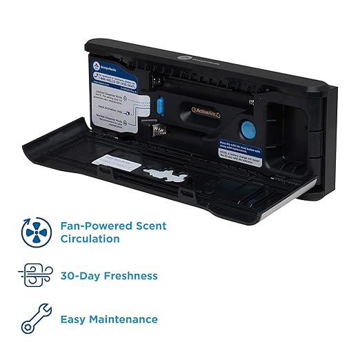 Georgia-Pacific ActiveAire Automated in-Stall Air Freshener Dispenser by GP PRO (Georgia-Pacific) Stainless Finish 56764 9.500 W x 1.170 D x 3.500 H