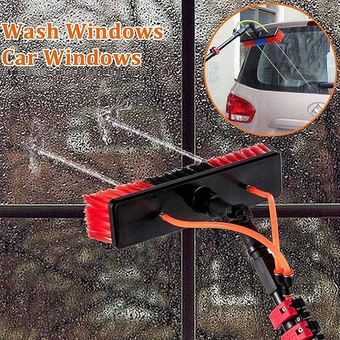 Window Cleaning Pole Water Fed Pole Kit Water Fed Telescopic Brush/Extendable Cleaner Conservatory Roof Suitable for Photovoltaic Panel Cleaning Trucks(10.8m)