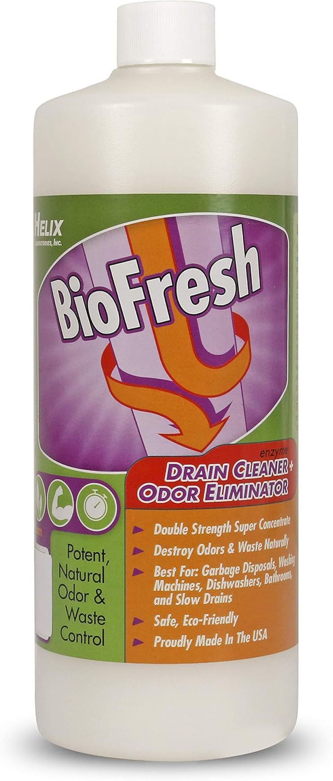 Enzyme Drain Cleaner &amp Deodorizer for Sink Drain Showers Septic Systems Bathroom &amp Kitchen - Smell Remover for Fruit Fly Garbage Disposals Dishwasher &amp Washing Machines - (32oz)