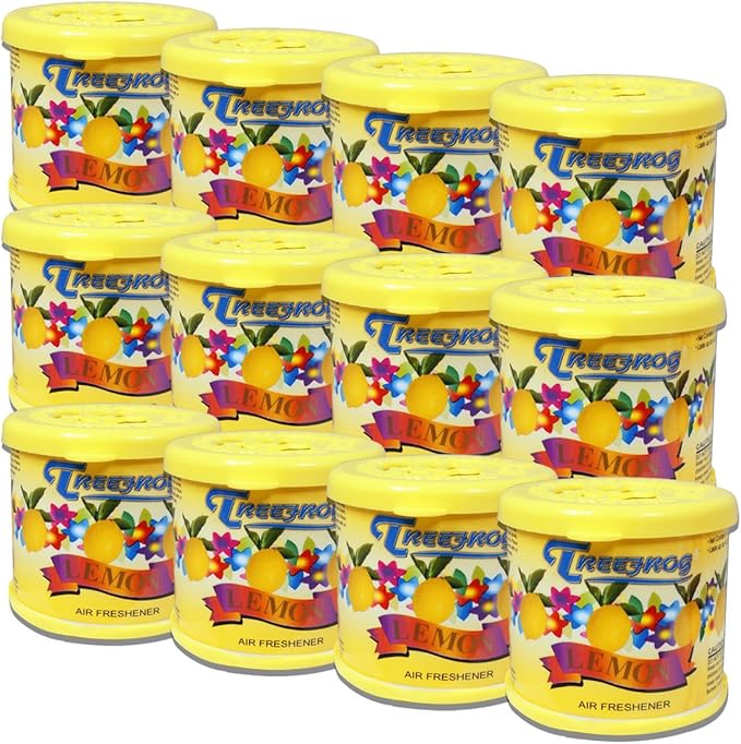 Auto Dynasty TreeFrog Gel-Typed Automotive Cup-Holder Air Freshener Lemon Scented Pack of 12