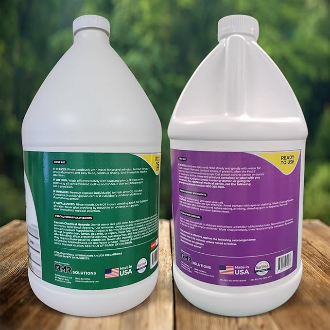 RMR Brands DIY Mold Remover Bundle - Complete Mold Killer &amp Stain Remover Bundle - Mold and Mildew Prevention Kit Disinfectant Spray Includes 2-1 Gallon Bottles