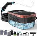 Steam Cleaner 4 Bar High Pressure Steamer with 6-Level Adjustable 15s Heat-Up 42.7oz Large Tank 7ft Extended Hose 18 pcs Accessories Portable Steam Cleaner for Home Car Tile Grout Grease