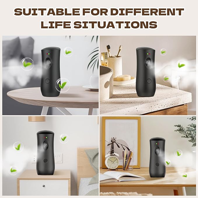 2 PACK Automatic Air Freshener Spray Dispenser | Adjustable Aromatherapy Machine for Homes Bedrooms Bathrooms Offices Hotels and Commercial Spaces