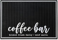 New Mungo Coffee Bar Mat – “Coffee Bar - Brewed Fresh Daily - Self Serve” – Spill-Proof PVC Coffee Station Mat Non-Slip Countertop Protector 18x12
