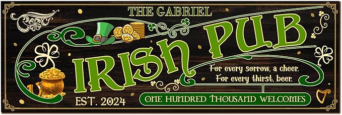 THUYPT Personalized Irish Bar Mat St Patrick's Day Decorations Kitchen Counter Irish Bar Dish Drying Mat Patrick's Lucky Shamrock Quick Drying Spill Mats (05)