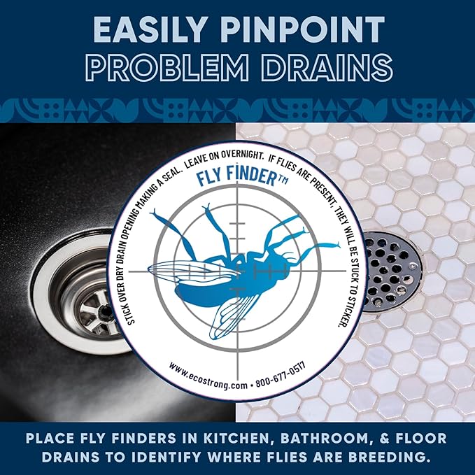 Fruit Fly Drain Treatment | Drain Fly Eliminator | Eliminates Gnats Sewer Flies and More - Works in All Drains - 128 Fl Oz w Fly Finder