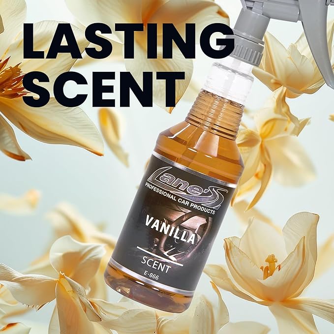 Lane's Premium Car Air Fresheners - Vanilla Scent Water Based - 32oz Eliminate Bad Odors of Pet &amp Food From Car Interior Leather Carpet Upholstery Great For Cars Trucks SUVs RVs &amp More