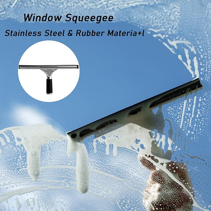Telescopic Cleaning Brush Water Brush with Wiper Window Cleaning Rod 3.6-10.8m Window Glass Cleaning Tool Solar Panel 30ft/9m12M/39FT
