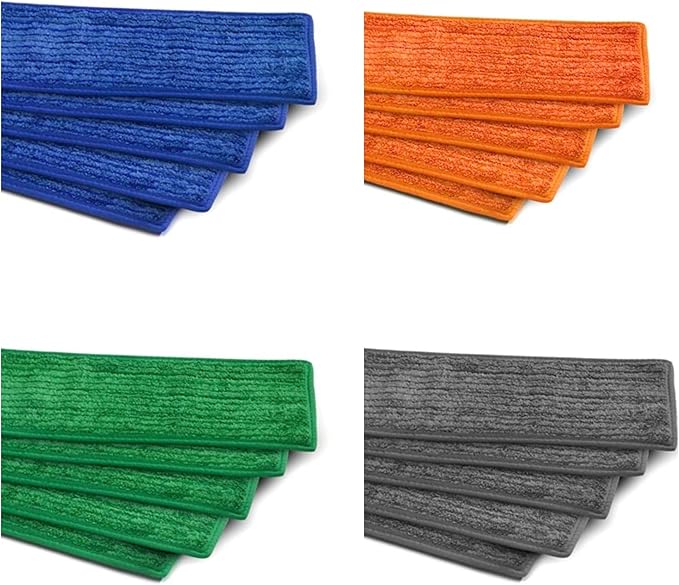 Microfiber 18x5 Flat Mop Pad Machine Washable Reusable Refills and Replacement Wet or Dry Mop Heads Commercial Grade Durability Pack of 5 Gray