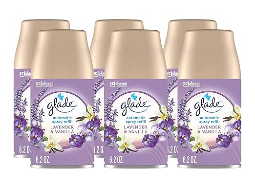 Glade Lavender &amp Vanilla Automatic Spray Refills Air Fresheners (6.2 Ounce (Pack of 6))