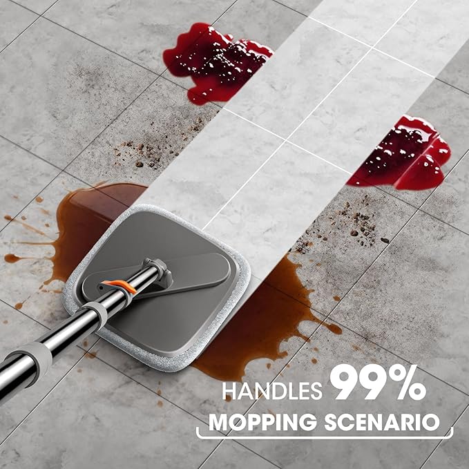 Mop and Bucket Set Spin Mop with Separate Dirty Water System Deep-Cleaning Mops for Floors Versatile Mops for Walls