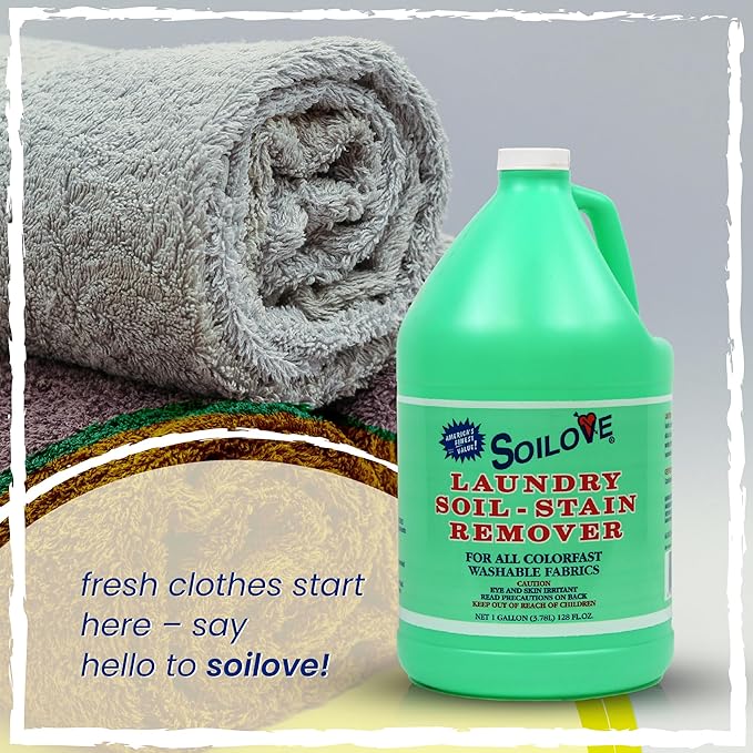 SOILOVE 1 Gallon Laundry Stain Remover &amp Ajax 134oz SBG Linen &amp Lemon Laundry Detergent – Ultimate Stain-Fighting &amp Freshness Duo for Tough Stains &amp Clean Clothes