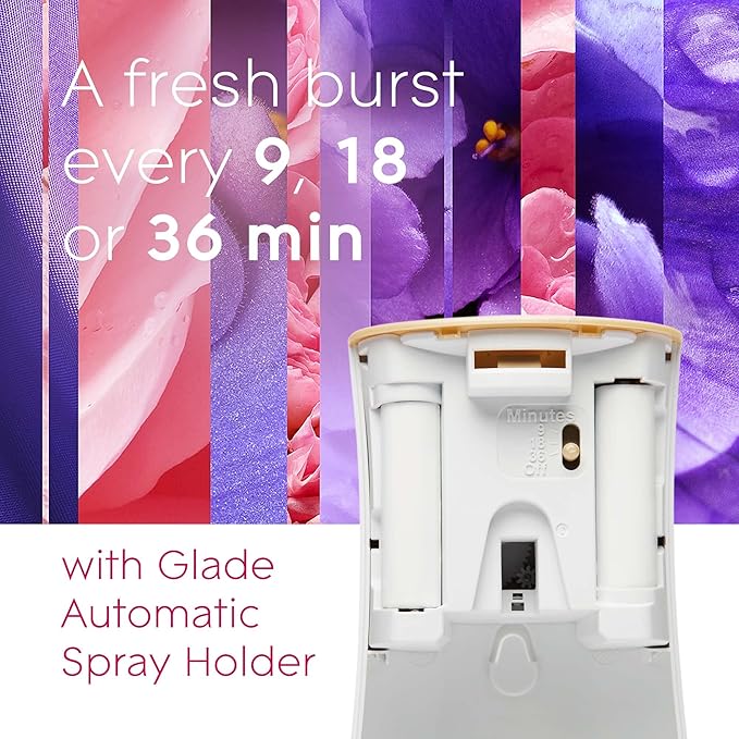 Glade Automatic Spray Refill Air Freshener for Home and Bathroom Rose &amp Bloom 6.2 Oz 3 Count