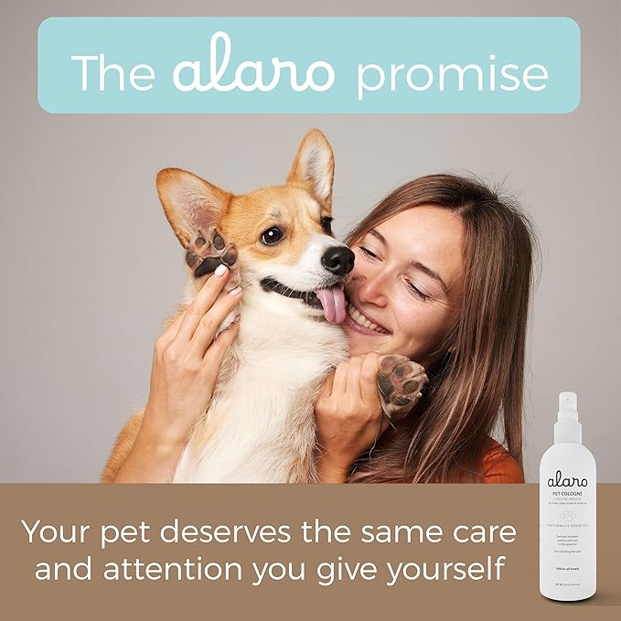 Alaro Dog Cologne Spray - Natural Deodorizing Spray - Long Lasting Coastal Breeze Scent - Pet-Safe Dog Perfume Spray for All Breeds - Made in USA - 16 oz