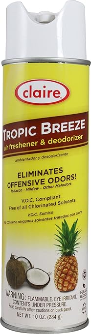 Claire C-165 10 Oz. Tropic Breeze Air Freshener &amp Deodorizer Aerosol Can (Case of 12)