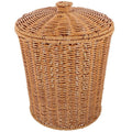 ABOOFAN Wicker Trash Can with Lid Bedroom Bathroom Trash Can Boho Woven Wicker Waste Basket Office Garbage Cans Rattan Storage Basket for Under Desk Dirty Clothes Container Flower Arrangement