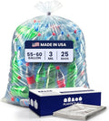 Plasticplace Contractor Trash Bags 55-60 Gallon - 3.0 Mil Clear Heavy Duty Garbage Bag 38 x 58 (25 Count)