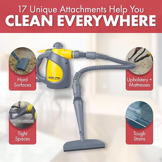 Vapamore MR-75 Amico Handheld Steam Cleaner Professional-Grade Italian-Designed Chemical-Free Portable Steam Cleaner for Pet Accidents Floors Tile Grout Auto Jewelry &amp More