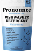 Pronounce Dishwasher Detergent Powder - Cleaner Ingredients Fragrance Free - Ultra Concentrated Cuts Grease and Grime Dishwasher Pods Alternative (Residue-Free). (160 Loads Unscented)