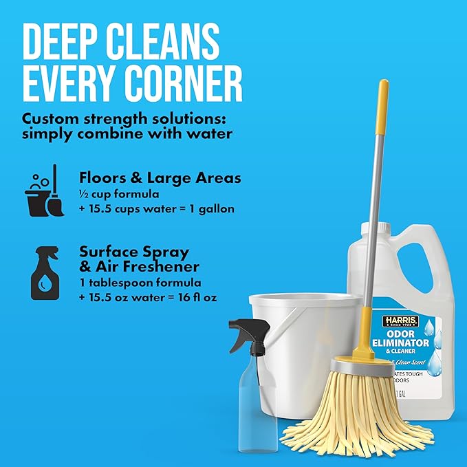 Harris Odor Eliminator and Cleaner Concentrate - 1 Gallon - Fresh &amp Clean Scent