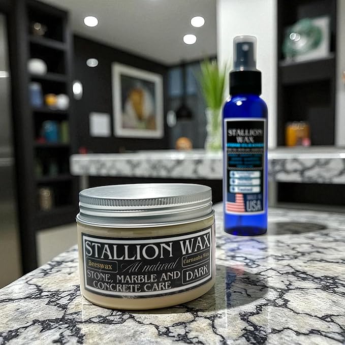 Marble &amp Granite Cleaner and Polish Kit – Enhances Dark Countertops | 4in1 Set Stone-Safe Care and Streak Free Shine for Black Marble Granite Quartz Quartzite Soapstone and Natural Stone Surfa
