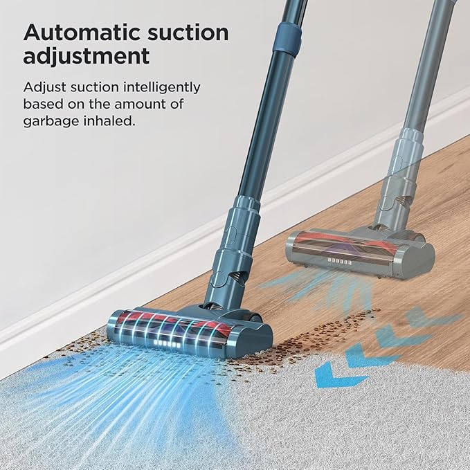 Cordless Vacuum CleanerStrong Suction &amp Powerful Stick VacuumUp to 50Mins RuntimeAutomatic Suction AdjustmentAll-in-One LED DisplayTangle-Free DesignLightweight Vacuum Cleaners for All Floor