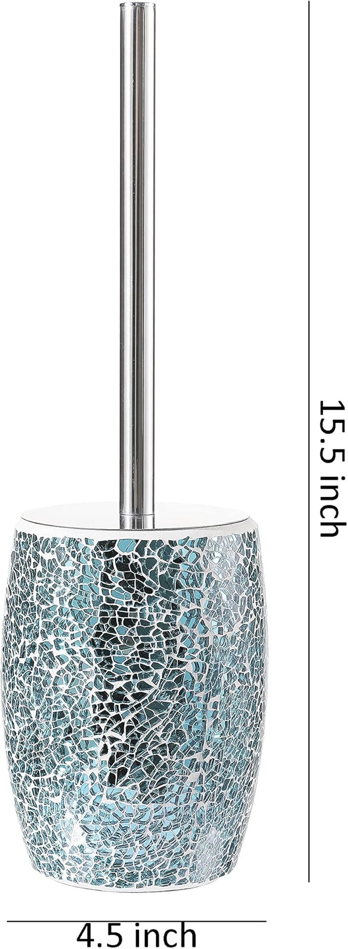 WHOLE HOUSEWARES | Modern Toilet Brush Set | Toilet Bowl Brush and Holder | Bathroom Accessory Set | Toilet Brushes for Bathroom | Freestanding Mosaic Toilet Bowl Cleaner (Navy Blue)