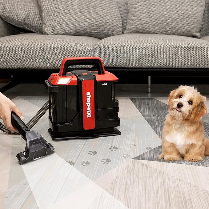 Shop-Vac Portable Carpet and Upholstery Cleaner Machine Powerful Spot Cleaner for Pet Stains Sofa Rug Mattress Curtain and Car Seats Lightweight with Two Cleaner Solutions