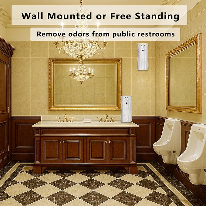Automatic Air Freshener Spray Dispenser 6-Pack Wall Mounted or FreestandingMultiple Time SettingsCommercial and Home Use in Bathrooms Offices Living Rooms and Commercial Places (BHW 1121)