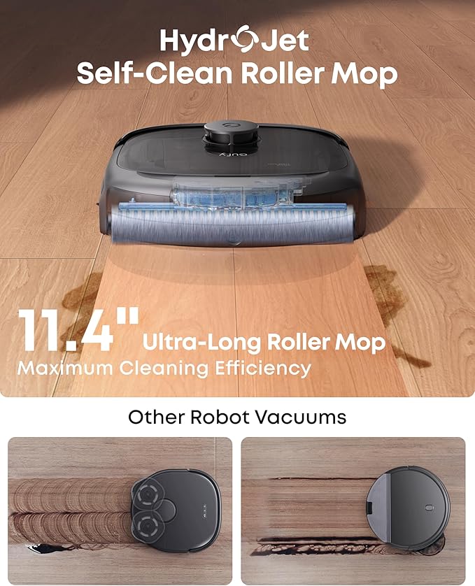 eufy Robot Vacuum E25 20000 Pa Turbo SuctionRoller Mop with HydroJet System All-in-One Robot Vacuum and Mop Combo Edge-to-Corner Cleaning Zero-Tangle Design AI Obstacle Avoidance (Upgraded)