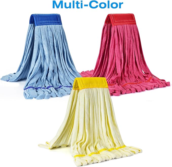 Matthew Cleaning Microfiber Tube Mop(LargeYellow12Pack) Heavy Duty Mop Head ReplacementExcellent AbsorbencyPremium launderabilityReusableLoop end for HomeCommercial and Industrial Use
