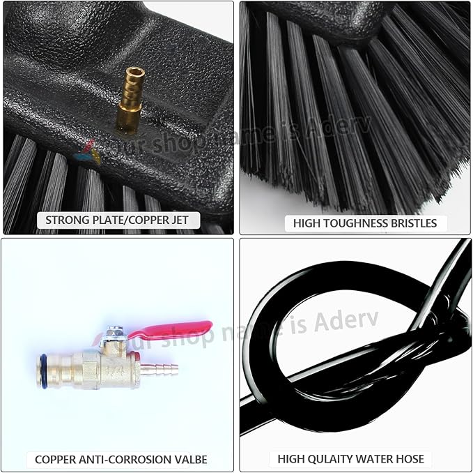 3.6-10.8M Window Cleaning Pole Hose Fed Water fed Telescopic Extendable Solar Panel Conservatory Brush Equipment Kit Window Roof Cleaning (7.2M)