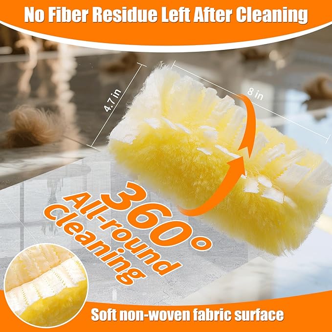 50 Count 360° Heavy Duty Duster Refills Compatible with Swiffer Larger Size-Extra Thick Electrostatic Disposable dusters Refill for Electronics Furniture Blinds Ceiling Fans Unscented