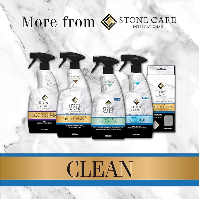Stone Care International Quartz Cleaner and Polish - 24 Ounce (2 Pack) - Clean &amp Shine Your Quartz Countertops Islands and Stone Surfaces with UV Protection