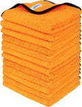 MR.SIGA Professional Premium Microfiber Towels for Cars Dual-Sided Car Washing and Detailing Towels Gold 15.7 x 23.6 inch 12 Pack