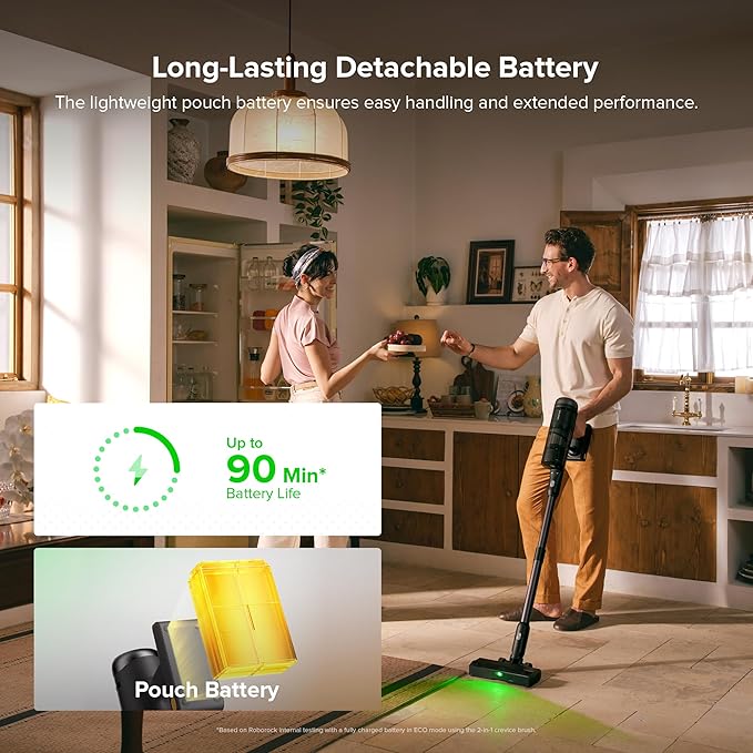 roborock H60 Hub Ultra Cordless Vacuum Cleaner with Auto-Empty Dock 210AW Suction Stick Vacuum Cleaners for Home and Pet Hair Rechargeable 90-Min Runtime Anti-Tangle Brush 140° LED Dust Detection