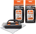 Proud Grill Q-Swiper Grill Cleaner Set - Bristle &amp Wire-Free Brush with Scraper &amp 80 Moist Wipes - BBQ Smoker Cleaner Kit Safe for Outdoor Griddle Grates Grease &amp Grime Remover Barbecue