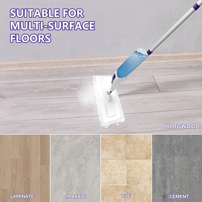 Spray Mop for Floor Cleaning System with 3 Washable Pads&amp 25 Disposable Refills for Hardwood Laminate Tile Floor Dust Cleaning.