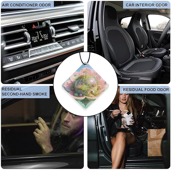 5PCS Car Air Freshener Hanging Personalized Double Sided Under A Rainbow Car Fresheners Long Lasting New Cars Scents Cute Automotive Freshies for Closets Drawers (tea)