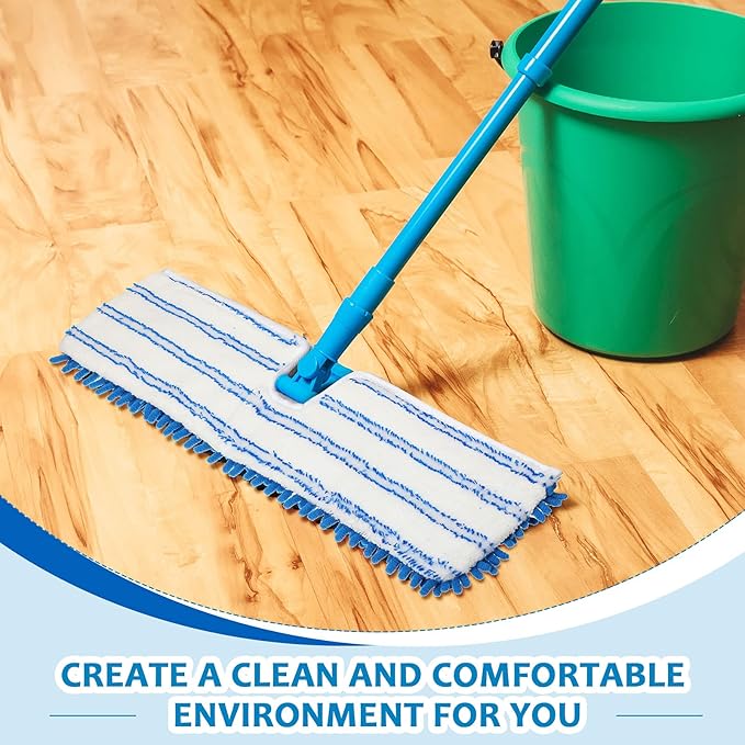 Chengu 6 Pieces Microfiber Flip Mop Refills Replacement Heads Double Sided Cleaning Pads Machine Washable Mop for Dry and Wet Kitchen Home Use