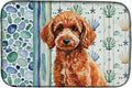 Caroline's Treasures Toy Red Poodle Coastal Sea Glass Dish Drying Mat Absorbent Dish Drying Mat Pad for Kitchen Counter Dish Drainer Mat for Countertop 14 x 21 Multicolor