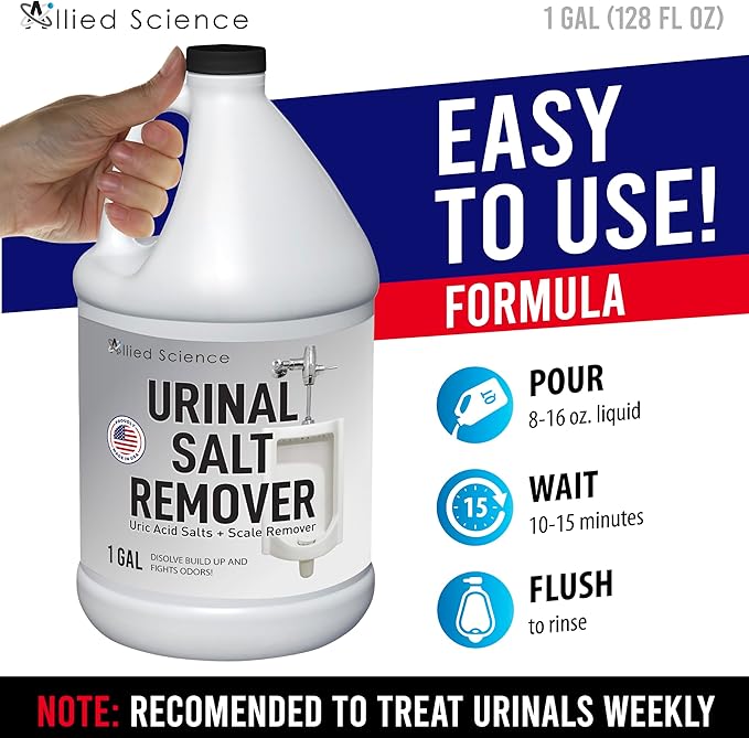 Urinal Salt Remover - Uric Acid Salts Scale Remover Unclogs Urinals and Removes Uric Acid Odors - 1 Gallon / 128 fl oz
