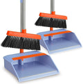 PHYEX 2-Pack Broom and Dustpan Set for Sweeping Indoor Broom Dustpan with 48 Long Handle Broom with Dustpan Combo Set(Purple)